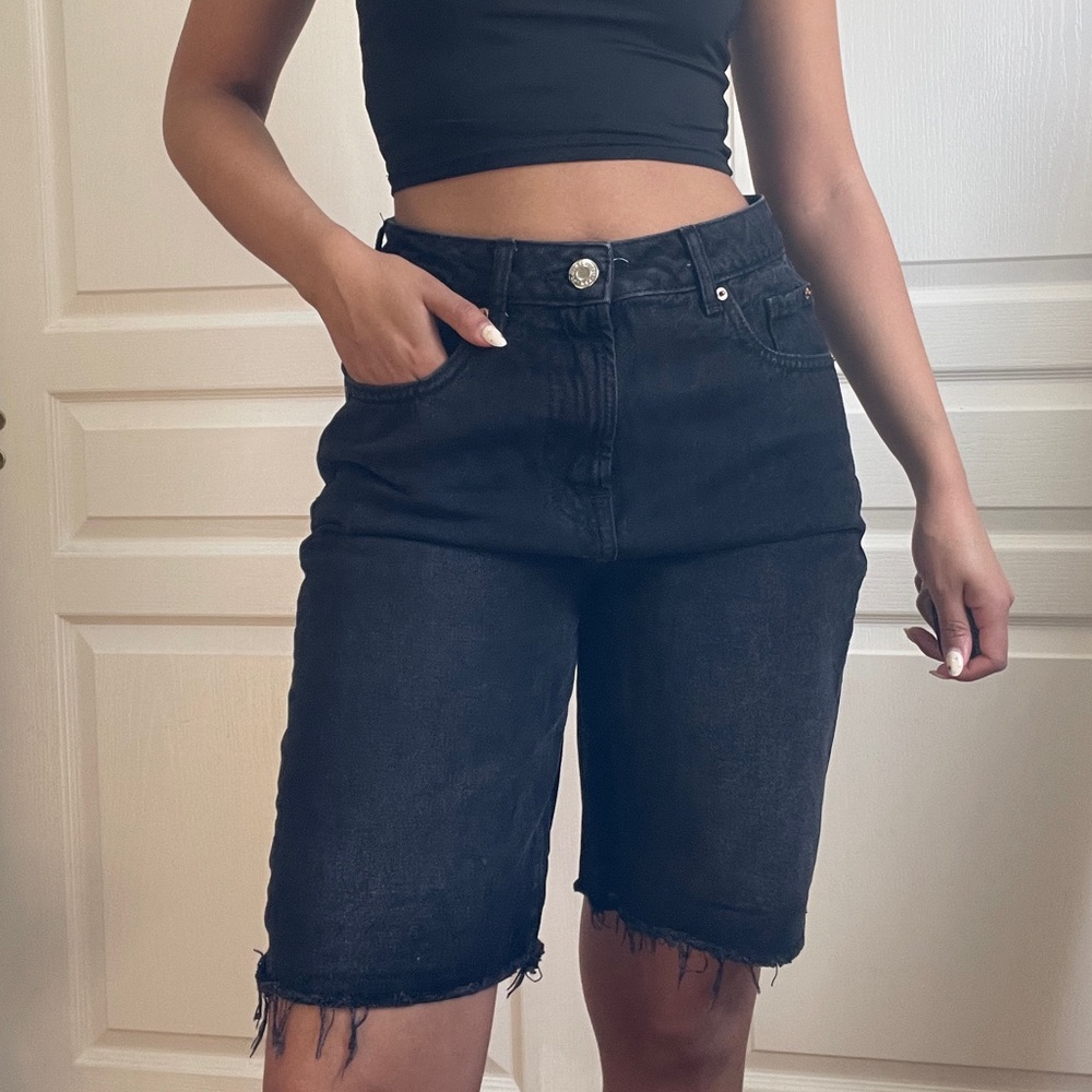 Black denim jorts